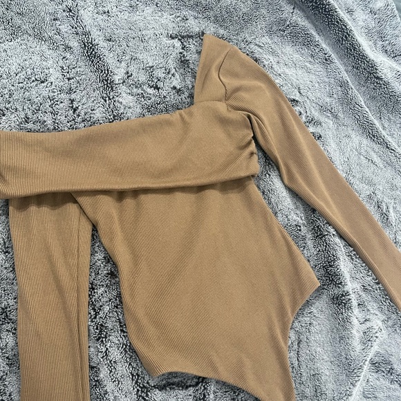 One Shoulder Tan Bodysuit - Picture 6 of 6